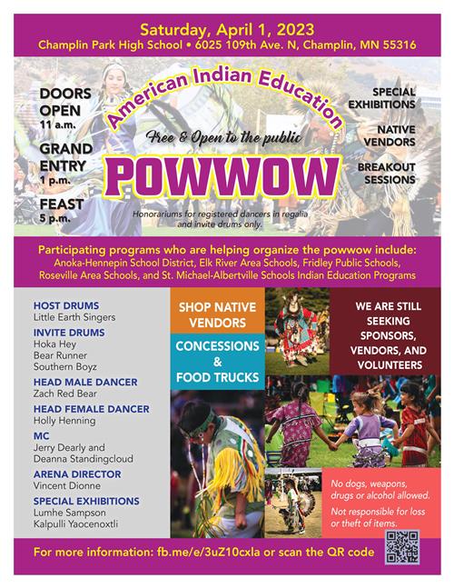 American Indian Education Powwow on Saturday, April 1